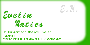 evelin matics business card